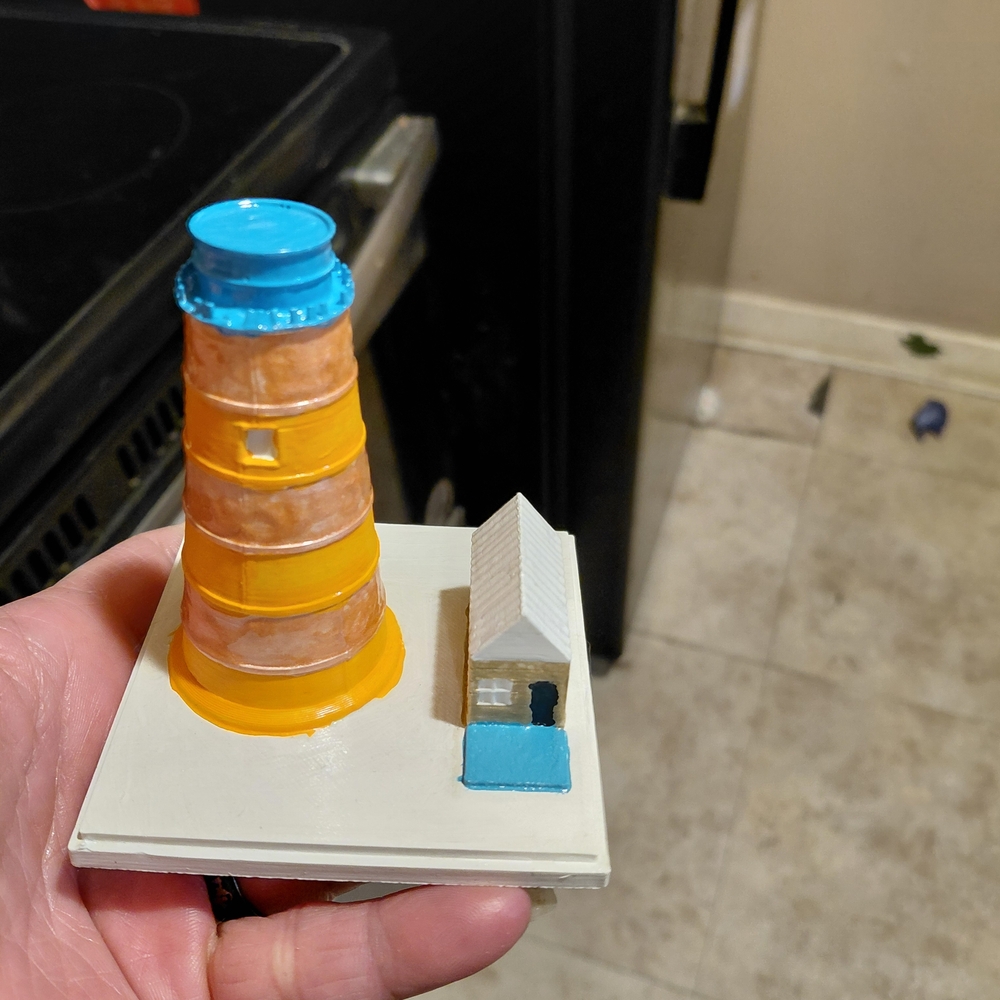 Lighthouse and House Decor Figurine